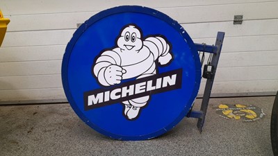 Lot 563 - HANGING LIGHTUP MICHELIN ROUND SIGN DOUBLE SIDED