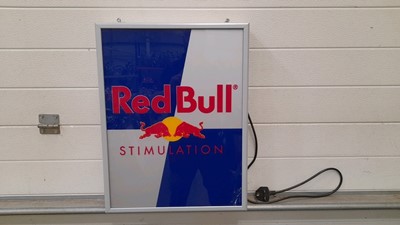 Lot 571 - RED BULL SINGLE SIDED LIGHT UP SIGN  17" X  23"