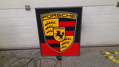 Lot 587 - PORSCHE SINGLE SIDED LIGHT UP SIGN