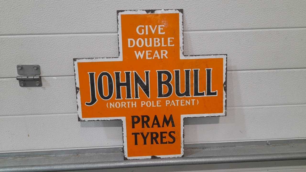 Lot 511 - JOHN BULL PRAM TYRES ENAMEL SIGN