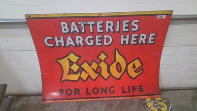 Lot 361 - LARGE EXIDE METAL REPRO SIGN 51" X 43"