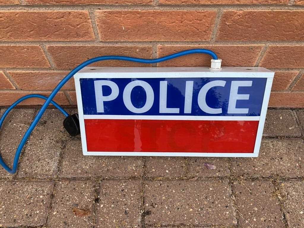 Lot 32 - HEARTBEAT POLICE MOTOR BIKE LIGHT UP SIGN