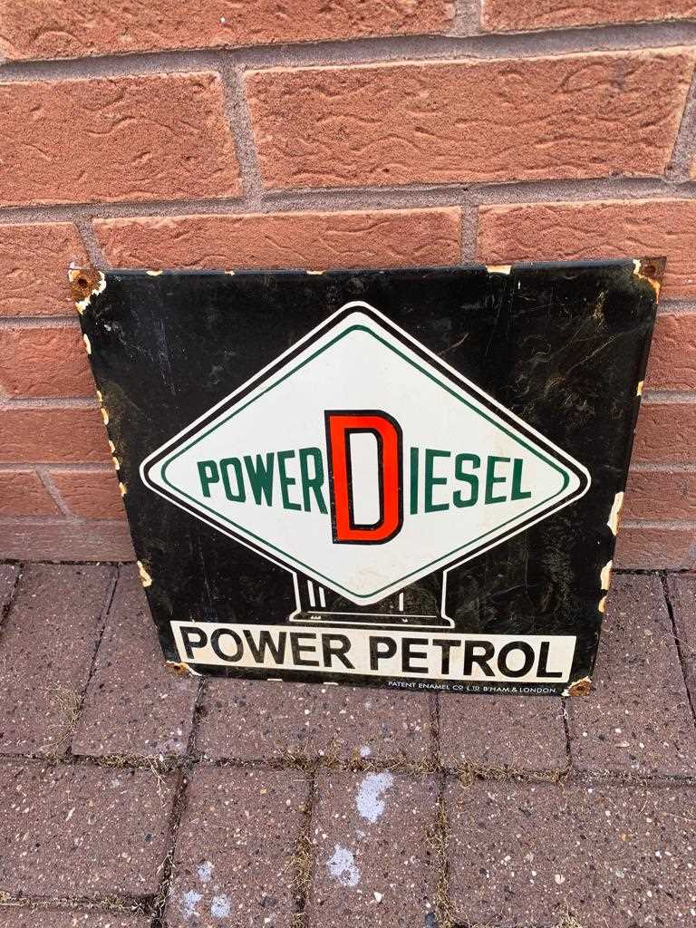 Lot 64 - POWER DIESEL ENAMEL SIGN