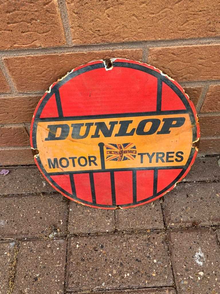 Lot 70 - ROUND DUNLOP MOTOR TYRES SIGN