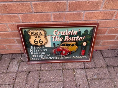 Lot 79 - ROUTE 66 MOTOR CAR WOODEN SIGN