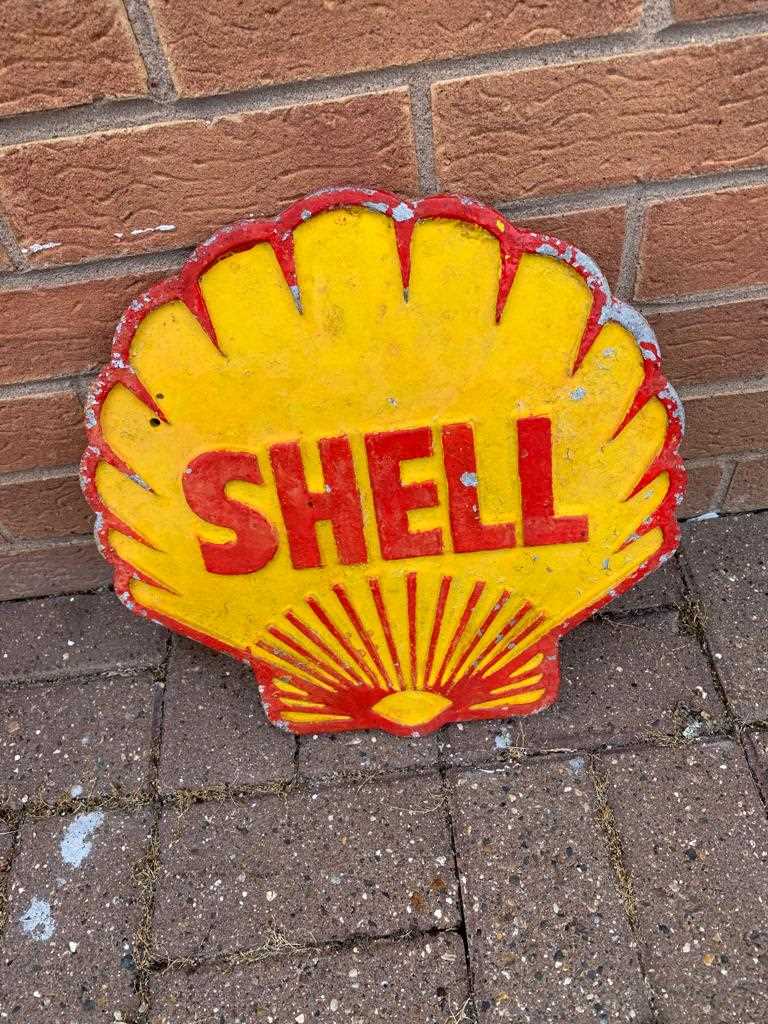 Lot 88 - YELLOW SHELL ALUMINIUM SIGN