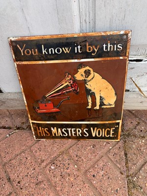Lot 17 - HIS MASTERS VOICE ENAMEL SIGN