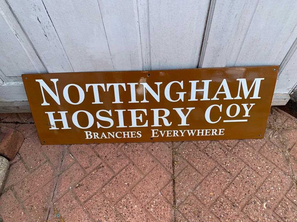 Lot 61 - NOTTINGHAM HOSIERY COY ENAMEL SIGN