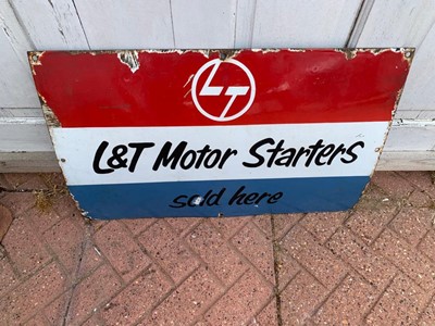 Lot 129 - L & T MOTOR STARTORS ENAMEL SIGN