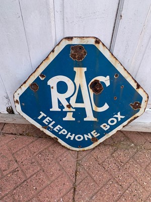 Lot 137 - RAC TELEPHONE BOX ENAMEL SIGN