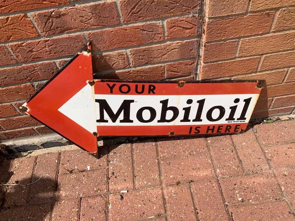 Lot 149 - MOBILOIL ENAMEL SIGN