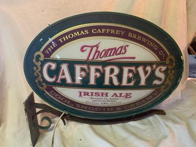 Lot 371 - THOMAS CAFFREY'S IRISH ALE  LIGHTUP HANGING SIGN