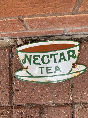Lot 515 - SMALL ENAMEL NECTOR TEA SIGN