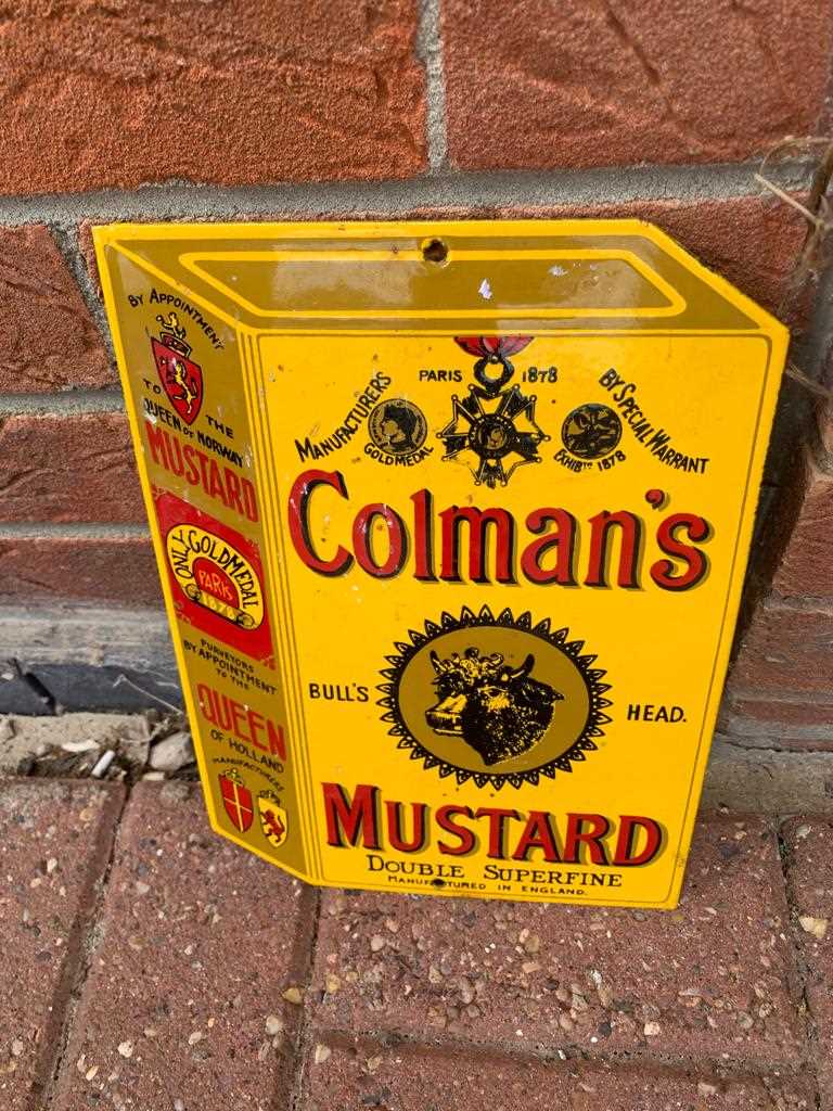 Lot 519 - SMALL COLMANS MUSTARD ENAMEL SIGN