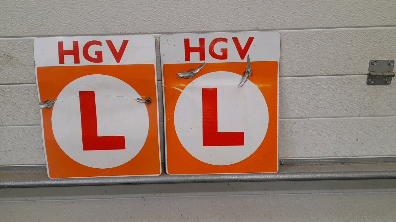 Lot 41 2X VINTAGE HGV L PLATES