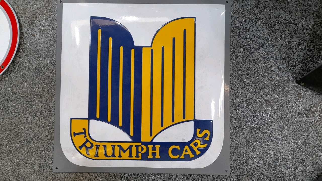 Lot 655 - TRIUMPH CARS SIGN 19" X 19"