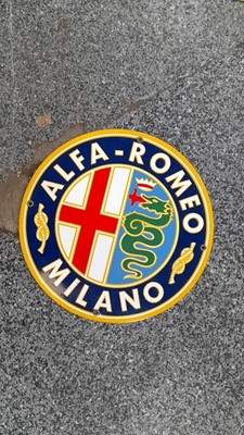 Lot 671 - ALFA ROMEO ROUND  SIGN 12" DIAMETER