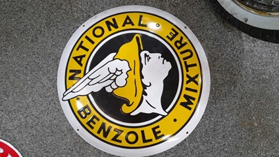 Lot 503 - ROUND NATIONAL BENZOLE SIGN  20" DIA