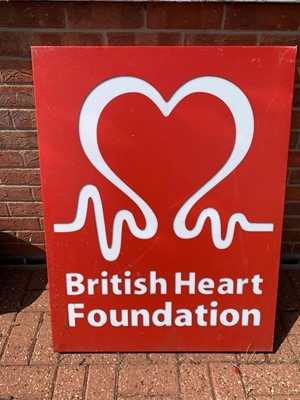 Lot 94 - BRITISH HEART FOUNDATION SIGN - ALL PROCEEDS TO CHARITY