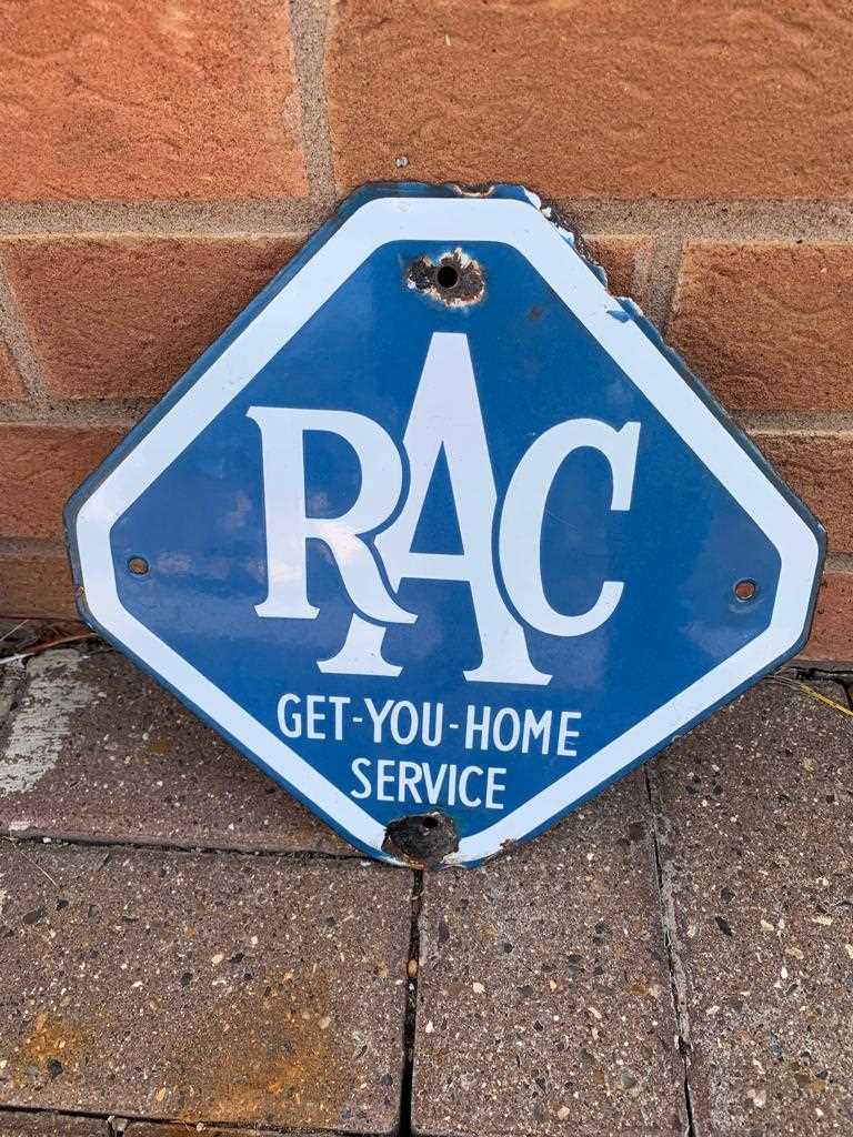 Lot 105 Rac Enamel Get You Home Sign