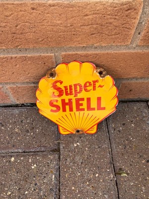 Lot 106 - SUPER SHELL ENAMEL SIGN