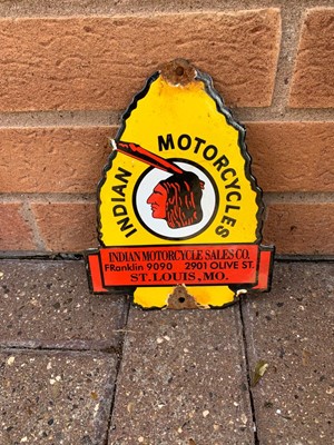 Lot 110 - INDIAN MOTORBIKE ENAMEL SIGN