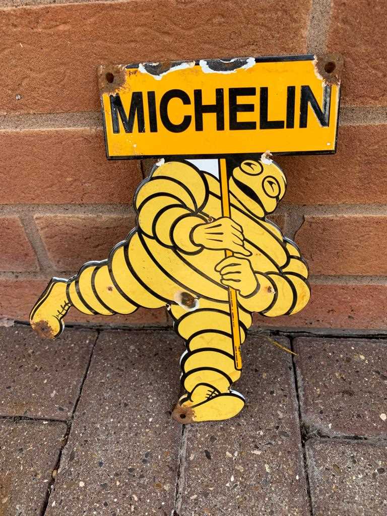 Lot 111 - MICHELIN MAN ENAMEL SIGN