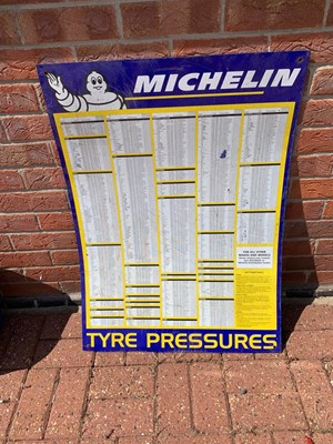 Lot 112 - MICHELIN TYRE PRESSURES SIGN