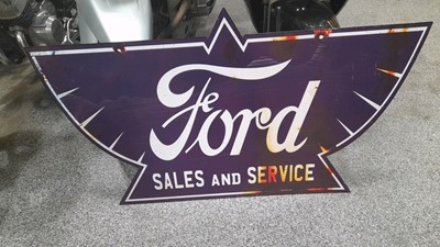 Lot 505 - FORD SALES AND SERVICE , METAL , REPRO SIGN 50" X 27"