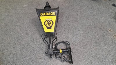 Lot 1 - AA GARAGE LANTERN WITH WALL MOUNTING, LIGHT UP SIGN