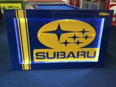 Lot 333 - LARGE ILLUMINATED SUBARU SIGN