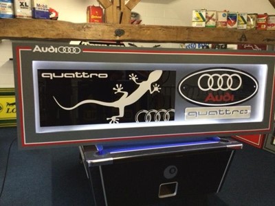 Lot 257 - LARGE ILLUMINATED AUDI QUATTRO SIGN