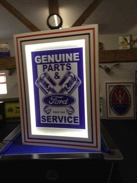 Lighted Parts. Sign Lot 321 - LARGE ILLUMINATED FORD PARTS SIGN