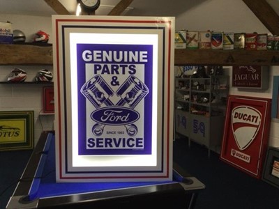 Lot 321 - LARGE ILLUMINATED FORD PARTS SIGN