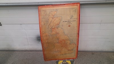 Lot 303 - MAP OF RAILWAY CONNECTIONS CARDBOARD SIGN