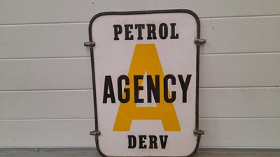 Lot 335 - PETROL AGENCY DERV DOUBLE-SIDED PLASTIC SIGN 21" X 15"