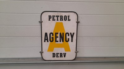 Lot 335 - PETROL AGENCY DERV DOUBLE-SIDED PLASTIC SIGN 21" X 15"