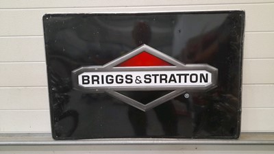 Lot 343 - BRIGGS AND STRATTON TIN SIGN 36" X 24"