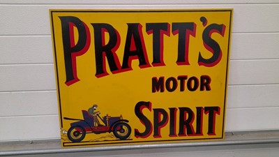 Lot 427 - PRATTS MOTOR SPIRIT WOODEN HAND PAINTED SIGN 30" X 24" ( PROCEEDS TO CHARITY )