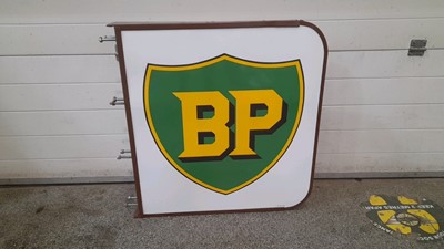 Lot 17 - BP AND SHELL DOUBLE SIDED  POLE SIGN 29" X 31"