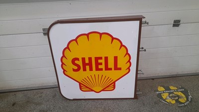 Lot 17 - BP AND SHELL DOUBLE SIDED  POLE SIGN 29" X 31"