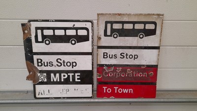 Lot 303 - 2 X ENAMEL BUS STOP SIGNS