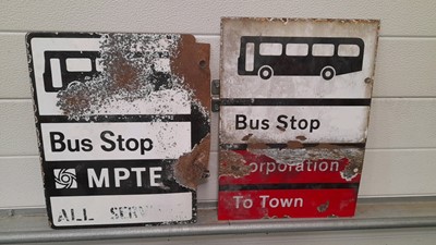 Lot 303 - 2 X ENAMEL BUS STOP SIGNS