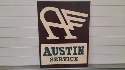 Lot 615 - WOODEN HAND PAINTED AUSTIN SERVICE  31" X 24"