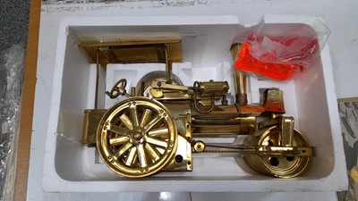 Lot 663 - WILESCO BRASS STEAM ROLLER