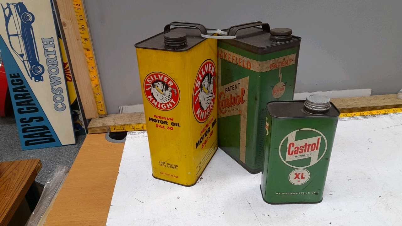 Lot 133 - 2X 5 L MOTOR OIL TINS AND 1X QUART TIN