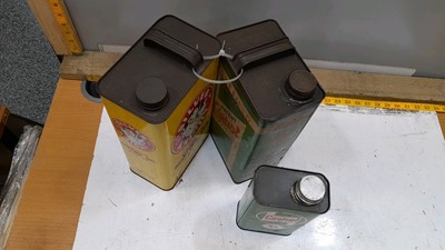 Lot 133 - 2X 5 L MOTOR OIL TINS AND 1X QUART TIN