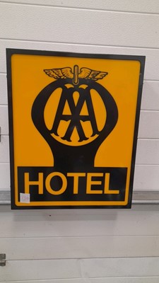 Lot 105 - AA HOTEL LIGHTBOX SIGN SINGLE SIDED 19" X 22"