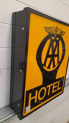 Lot 105 - AA HOTEL LIGHTBOX SIGN SINGLE SIDED 19" X 22"