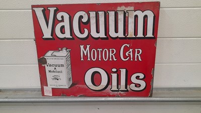 Lot 287 - VACUUM MOTOR OIL DOUBLE SIDED HANGING SIGN 20" X 16"